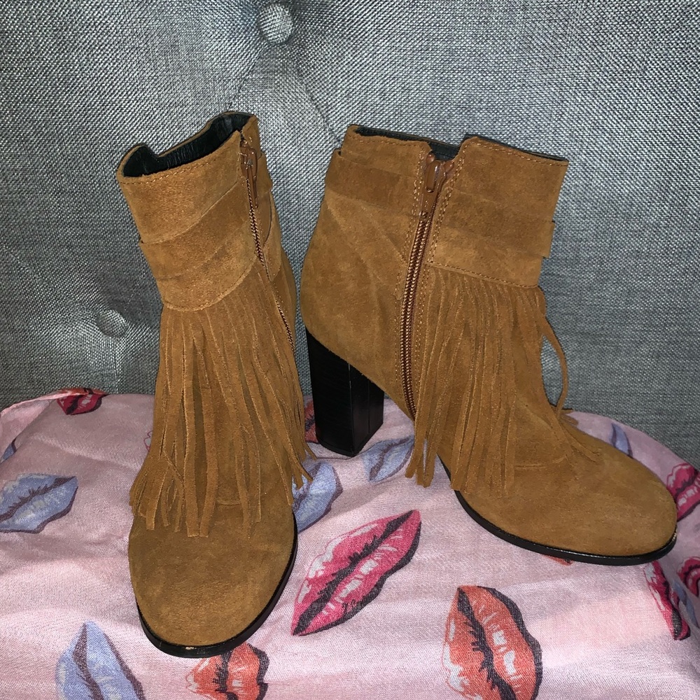Marabelle yolodi Fringe Suede Bootie